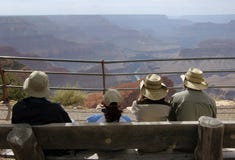 Tourists Looking At Grand Canyon Royalty Free Stock Photos