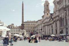 Tourists in Piazza Navona, Rome, Italy Royalty Free Stock Photo Tourists in Piazza Navona, Rome, Italy Royalty Free Stock Photo