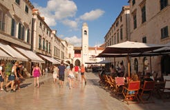 Tourists on Stradun street in Dubrovnik, Croatia royalty free stock photos Tourists on Stradun street in Dubrovnik, Croatia royalty free stock photos
