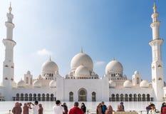 Tourists Take Photographs of Grand Mosque royalty free stock photography Tourists Take Photographs of Grand Mosque royalty free stock photography