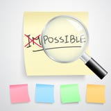 Tournant le mot impossible dans possible Photos stock Tournant le mot impossible dans possible Photos stock