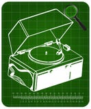 Tourne-disque sur un fond vert illustration libre de droits Tourne-disque sur un fond vert illustration libre de droits