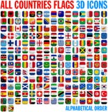 Tout l'ensemble complet de drapeaux de pays illustration libre de droits Tout l'ensemble complet de drapeaux de pays illustration libre de droits