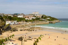 Towan strand och Newquay hamn Royaltyfri Fotografi Towan strand och Newquay hamn Royaltyfri Fotografi