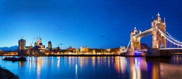Tower Bridge in London, the UK at night stock image Tower Bridge in London, the UK at night stock image