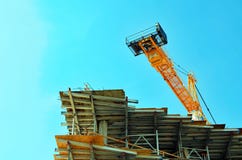 Tower Crane At a Construction Site in Miami Beach Royalty Free Stock Image Tower Crane At a Construction Site in Miami Beach Royalty Free Stock Image