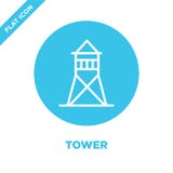 tower icon vector from military collection. Thin line tower outline icon vector illustration. Linear symbol for use on web and royalty free illustration tower icon vector from military collection. Thin line tower outline icon vector illustration. Linear symbol for use on web and royalty free illustration