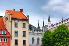 Towers Large And Small Guild In Riga Stock Image Towers Large And Small Guild In Riga Stock Image