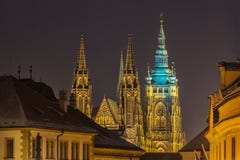 Towers of St. Vitus cathedral. Royalty Free Stock Photos Towers of St. Vitus cathedral. Royalty Free Stock Photos