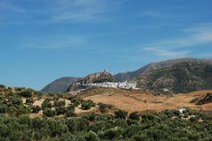 Town and countryside, Zahara de la Sierra, Spain. stock images Town and countryside, Zahara de la Sierra, Spain. stock images
