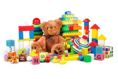 Toys Collection Isolated On White Background Stock Photography