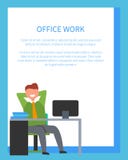 Trabajo de oficina con el ejemplo del vector del texto en blanco stock de ilustración Trabajo de oficina con el ejemplo del vector del texto en blanco stock de ilustración