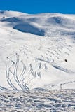 Tracks in creamy snowscape Royalty Free Stock Photo Tracks in creamy snowscape Royalty Free Stock Photo