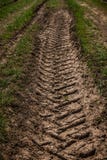 Tractor wheel tracks on the ground royalty free stock images Tractor wheel tracks on the ground royalty free stock images