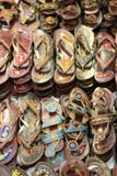 Traditional Asian Leather Handmade Slippers Royalty Free Stock Images