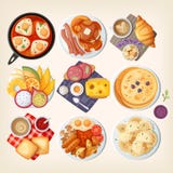 Traditional Breakfasts All Over The World. Royalty Free Stock Photo Traditional Breakfasts All Over The World. Royalty Free Stock Photo