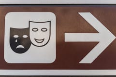 Traditional crying and laughing face as theatre or broadway sign stock photo Traditional crying and laughing face as theatre or broadway sign stock photo