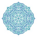 Blue and green ornamental mandala. Vintage, paisley elements. Ornament vector illustration Blue and green ornamental mandala. Vintage, paisley elements. Ornament vector illustration