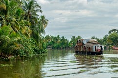 Traditional Indian houseboat in Kerala, India
