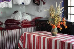 Traditional interior of the ancient Ukrainian hut stock photography Traditional interior of the ancient Ukrainian hut stock photography