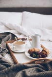 Traditional Romantic Breakfast In Bed In White And Beige Bedroom Royalty Free Stock Images Traditional Romantic Breakfast In Bed In White And Beige Bedroom Royalty Free Stock Images