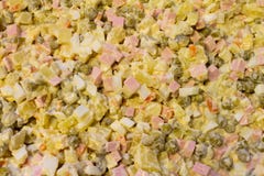 Traditional salad with cooked vegetables with mayonnaise. royalty free stock images Traditional salad with cooked vegetables with mayonnaise. royalty free stock images