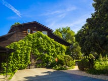 Traditional summer house and winery in Napa Valley stock images Traditional summer house and winery in Napa Valley stock images