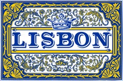 Traditional Tiles Azulejos Lisbon Yellow and Blue - Portugal vector illustration Traditional Tiles Azulejos Lisbon Yellow and Blue - Portugal vector illustration