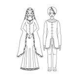 Traditional turkish clothing, national middle east cloth, man and woman sultan costume isolated on white background, turkish dress vector illustration Traditional turkish clothing, national middle east cloth, man and woman sultan costume isolated on white background, turkish dress vector illustration