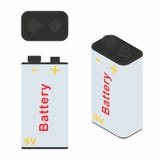 Traditionelle Batterie 9V vektor abbildung Traditionelle Batterie 9V vektor abbildung