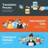 Traducteur Banner Set de langue illustration libre de droits Traducteur Banner Set de langue illustration libre de droits