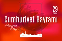 Traduction de Cumhuriyet Bayrami 29 Ekim de vacances de la Turquie de turc Image stock Traduction de Cumhuriyet Bayrami 29 Ekim de vacances de la Turquie de turc Image stock