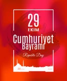 Traduction de Cumhuriyet Bayrami 29 Ekim de vacances de la Turquie de turc : Le jour de République du 29 octobre Image libre de droits Traduction de Cumhuriyet Bayrami 29 Ekim de vacances de la Turquie de turc : Le jour de République du 29 octobre Image libre de droits