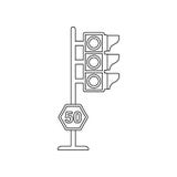 Traffic alerts colored icon. Element of road signs and junctions for mobile concept and web apps icon. Outline, thin line icon for vector illustration Traffic alerts colored icon. Element of road signs and junctions for mobile concept and web apps icon. Outline, thin line icon for vector illustration
