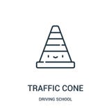traffic cone icon vector from driving school collection. Thin line traffic cone outline icon vector illustration stock illustration traffic cone icon vector from driving school collection. Thin line traffic cone outline icon vector illustration stock illustration