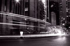 Traffic In Hong Kong At Night In Black And White Royalty Free Stock Photography