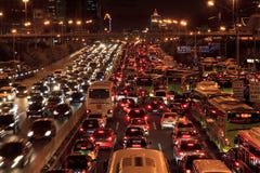 Traffic Jam In Beijing At Night Royalty Free Stock Photos Traffic Jam In Beijing At Night Royalty Free Stock Photos