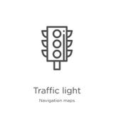 traffic light icon vector from navigation maps collection. Thin line traffic light outline icon vector illustration. Outline, thin vector illustration traffic light icon vector from navigation maps collection. Thin line traffic light outline icon vector illustration. Outline, thin vector illustration