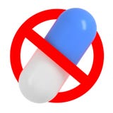 Traffic sign with pill, No drugs concept Stock Photo Traffic sign with pill, No drugs concept Stock Photo