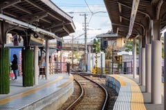 Traffic sign on track in platform station royalty free stock photography Traffic sign on track in platform station royalty free stock photography