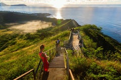 Trail At The Diamond Head Crater At Honolulu, Oahu, Hawaii Stock Images
