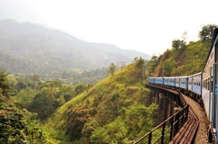 Train on bridge in hill country of Sri Lanka royalty free stock images Train on bridge in hill country of Sri Lanka royalty free stock images