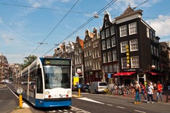 Tram In Amsterdam Royalty Free Stock Photo