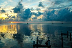 Tramonto di Belize immagine stock libera da diritti Tramonto di Belize immagine stock libera da diritti