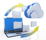 Transferring data to a cloud royalty free illustration Transferring data to a cloud royalty free illustration