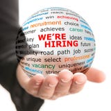 Transparent ball with inscription we're hiring stock photos Transparent ball with inscription we're hiring stock photos