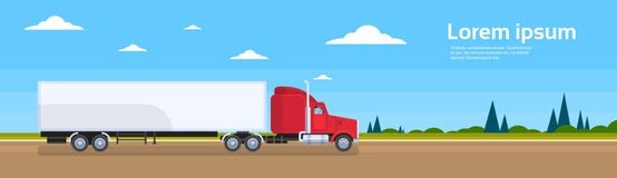 Transport de marchandises de transports maritimes de route de remorque de camion illustration stock Transport de marchandises de transports maritimes de route de remorque de camion illustration stock