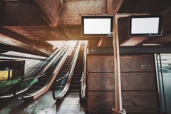 Transport terminal with escalators stock images Transport terminal with escalators stock images