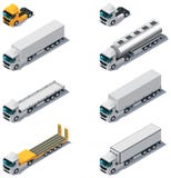 Transporte isométrico do vetor. Os caminhões com semi-arrastam ilustração do vetor Transporte isométrico do vetor. Os caminhões com semi-arrastam ilustração do vetor