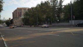 Tranvías públicas en las calles de Moscú Tranvías públicas en las calles de Moscú